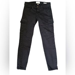 Frame Women's Le Skinny Armee Black Low Rise Ankle Cargo Pant Sz 26